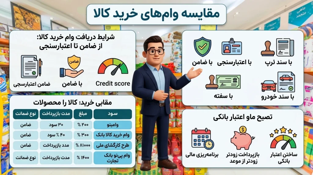مقایسه وام های خرید کالا